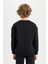 Erkek Çocuk Siyah Oversize Geniş Kalıp Bisiklet Yaka Baskılı Sweatshirt D5680A824WN 6