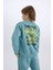 Erkek Çocuk 2'li Takım Baskılı Sweatshirt Beli Paçası Lastikli Eşofman Altı D5223A8NS 6