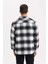 Regular Fit Polo Yaka Kareli Flanel Uzun Kollu Gömlek D5835AX24AU 6