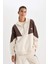 DeFacto Fit NBA Wordmark Oversize Geniş Kalıp Fermuarlı Dik Yaka Kalın Sweatshirt D0685AX24AU 6
