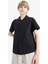 Erkek Çocuk Oversize Geniş Kalıp Polo Yaka Keten Görünümlü Kısa Kollu Gömlek D5861A825SM 8