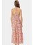 Rahat Viskoz Maxi Elbise Dokuma Şifon Kumaş Çiçek Desenli A Line Kalıp Halter Yaka 3