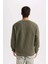 Regular Fit Bisiklet Yaka Jakarlı Sweatshirt D5392AX24AU 6