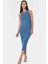 Kadın Triko Midi Elbise Kemerli Bodycon Slim Kalıp Günlük Kullanım Için 2