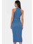 Kadın Triko Midi Elbise Kemerli Bodycon Slim Kalıp Günlük Kullanım Için 3