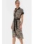 Dokuma Viskoz Gömlek Elbise Çiçek Desenli Midi Boy Trend Tasarım Rahat Kullanım Modern Stil 1