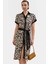 Dokuma Viskoz Gömlek Elbise Çiçek Desenli Midi Boy Trend Tasarım Rahat Kullanım Modern Stil 2