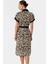 Dokuma Viskoz Gömlek Elbise Çiçek Desenli Midi Boy Trend Tasarım Rahat Kullanım Modern Stil 3