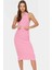 Kadın Triko Midi Elbise Kemerli Bodycon Slim Kalıp Günlük Kullanım Için 1
