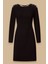 Kadın Uzun Kollu Sırt Dekolteli Diz Üstü Elbise - Siyah 1