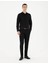 Siyah Slim Fit Armürlü Uzun Kollu Gömlek 4