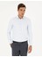 Açık Mavi Slim Fit Armürlü Uzun Kollu Gömlek 1