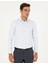 Açık Mavi Slim Fit Armürlü Uzun Kollu Gömlek 3