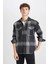 Regular Fit Polo Yaka Kareli Oduncu Flanel Uzun Kollu Gömlek D6027AX24AU 6