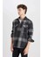 Regular Fit Polo Yaka Kareli Oduncu Flanel Uzun Kollu Gömlek D6027AX24AU 7