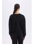 Boxy Fit Bisiklet Yaka Kalın Basic Düz Sweatshirt B8568AX24WN 6