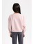 Kız Çocuk Relax Fit Bisiklet Yaka Baskılı Sweatshirt D5454A824WN 6