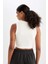 Fit Crop Bisiklet Yaka Modal Sporcu Basic Düz Atlet D6038AX24AU 9