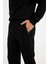 Siyah Eşofman Altı Slim Fit Dar Kesim Fermuarlı Basic Düz Paça D6091AX24AU 6