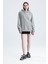 Gri Relaxed Fit Unisex Hoodie %100 Pamuk Kapüşonlu Kanguru Cepli Düz Renk 4
