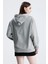 Gri Relaxed Fit Unisex Hoodie %100 Pamuk Kapüşonlu Kanguru Cepli Düz Renk 6