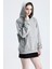 Gri Relaxed Fit Unisex Hoodie %100 Pamuk Kapüşonlu Kanguru Cepli Düz Renk 8