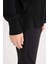 Regular Fit Bisiklet Yaka Basic Düz Siyah Triko Kazak D6281AX25SP 6