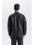 Su İtici Slim Fit Dar Kesim Dik Yaka Fermuarlı Suni Deri Mont D6241AX25SP 8