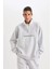 DeFactoFit Oversize Geniş Kalıp Dik Yaka Spor Baskılı Sporcu Sweatshirt D1701AX24AU 7