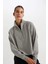 Fit Fermuarlı Dik Yaka Sporcu Sweatshirt D1703AX24AU 8