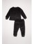 Erkek Bebek Pijama Takım Penguen Desenli Velur Uzun Kollu Üst Beli Lastikli Uzun Alt D5358A524WN 6