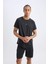 Fit Hızlı Kuruyan Slim Fit Dar Kesim Bisiklet Yaka Baskılı Sporcu Kısa Kollu Tişört V2887AZ25SP 8