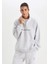 DeFactoFit Oversize Geniş Kalıp Dik Yaka Spor Baskılı Sporcu Sweatshirt D1701AX24AU 8