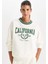 Fit Oversize Geniş Kalıp Bisiklet Yaka Baskılı Sporcu Sweatshirt D1702AX24AU 6