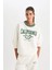 Fit Oversize Geniş Kalıp Bisiklet Yaka Baskılı Sporcu Sweatshirt D1702AX24AU 8