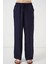 Geniş Paça Keten Pantolon 6735 - Lacivert 4