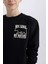 Erkek Çocuk Bisiklet Yaka Sırt Baskılı İçi Yumuşak Tüylü Sweatshirt D6227A824CW 6