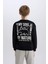 Erkek Çocuk Bisiklet Yaka Sırt Baskılı İçi Yumuşak Tüylü Sweatshirt D6227A824CW 7