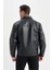 Su İtici Slim Fit Çıtçıtlı Mont Dar Kesim Suni Deri Gömlek Yaka Cepli D6589AX25SP 6