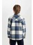 Erkek Çocuk Oversize Geniş Kalıp Polo Yaka Flanel Uzun Kollu Gömlek D6687A824WN 6
