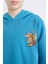 Erkek Çocuk 2'li Takım Kapüşonlu Baskılı Sweatshirt Beli Lastikli Eşofman Altı D6872A824CW 6