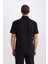 Regular Fit Polo Yaka Yarım Fermuarlı Kısa Kollu Pilise Siyah Tişört B7355AX25SP 6