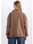 Oversize Geniş Kalıp Fermuarlı Dik Yaka Cepli Basic Düz Kalın Sweatshirt D7206AX24WN 7