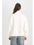 Oversize Geniş Kalıp Fermuarlı Dik Yaka Cepli Basic Düz Kalın Sweatshirt D7206AX24WN 6
