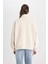 Loose Fit Yarım Fermuarlı Dik Yaka Baskılı Kalın Sweatshirt D6566AX24WN 6