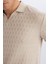 Regular Fit Polo Yaka Kısa Kollu Örgü Görünümlü Tişört B6536AX25SP 6