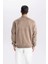 Slim Fit Süet Bomber Mont Ceket Dar Kesim Kolej Yaka Fermuarlı Çift Cepli Mevsimlik Baharlık Hafif A3866AX25SP 8
