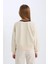 Kız Çocuk Relax Fit Bisiklet Yaka Baskılı İçi Yumuşak Tüylü Sweatshirt D7042A824WN 7