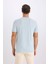Slim Fit Dar Kesim Bisiklet Yaka Krinkıl Kısa Kollu Tişört D7225AX25SP 6