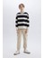 Erkek Çocuk Oversize Geniş Kalıp Bisiklet Yaka Çizgili Sweatshirt D7401A825SP 6